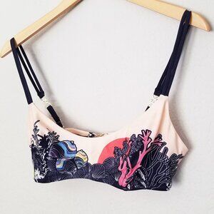 & Other Stories Ocean Floor Bikini Top Buttery Soft Artsy Under The Sea Size 10